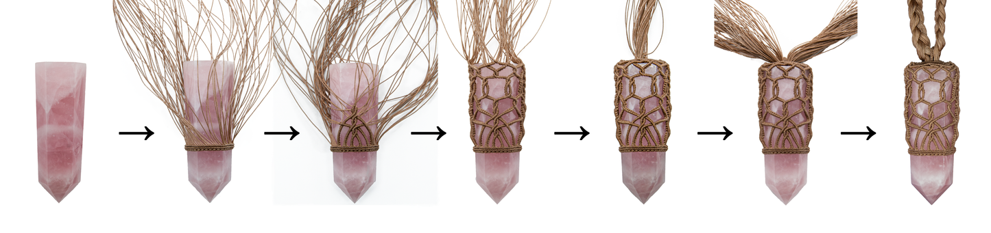 Sacred Rose Quartz Point Pendant – Handmade Healing Necklace