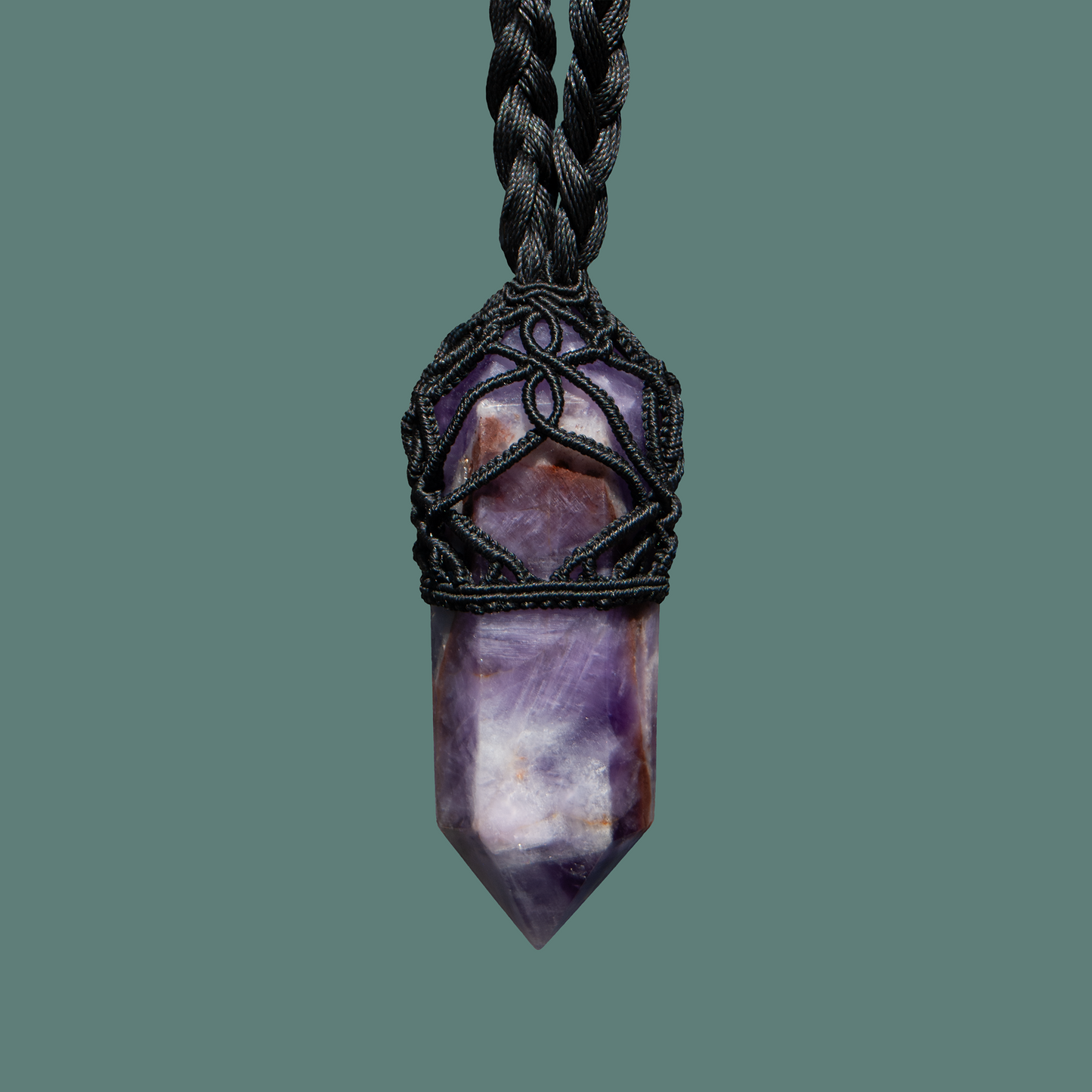 Soul Wisdom Amethyst Necklace – Handmade Crown Chakra Talisman