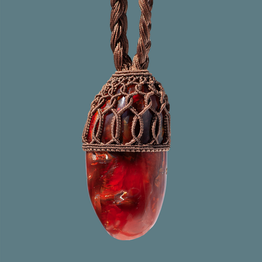 Sacral Fire Red Carnelian Necklace – Handmade Root and Sacral Chakra Power Pendant