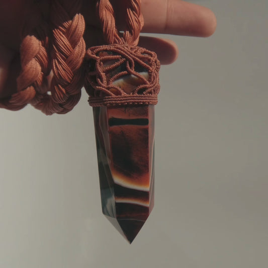 Warrior’s Heart Sardonyx Necklace – Handmade Grounding Power Pendant