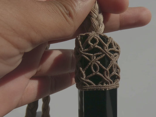 Dark Mirror Obsidian Necklace – Handmade Grounding Power Pendant