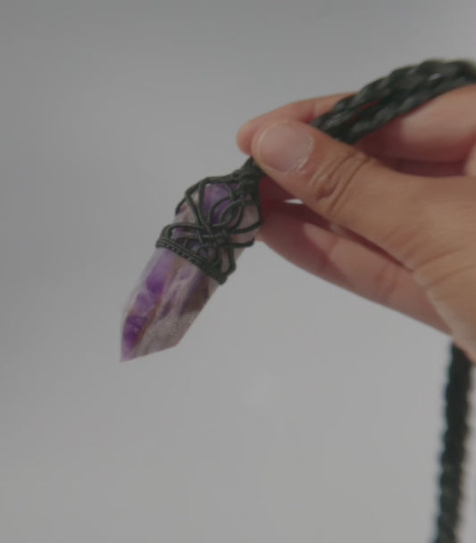 Soul Wisdom Amethyst Necklace – Handmade Crown Chakra Talisman