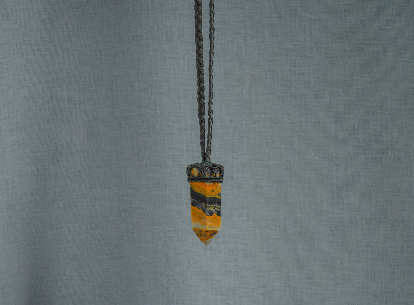 Bumblebee Jasper Grounding Pendant – Handmade Statement Necklace