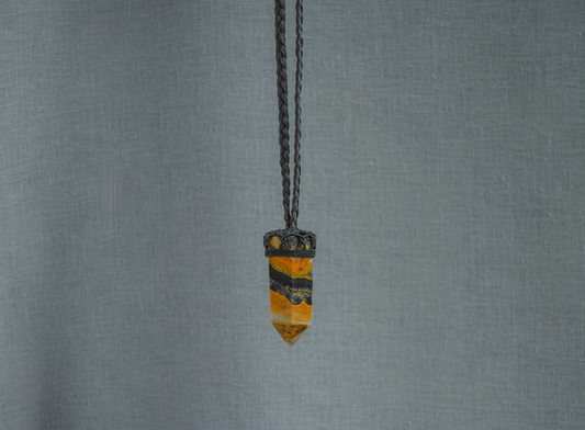 Bumblebee Jasper Grounding Pendant – Handmade Statement Necklace