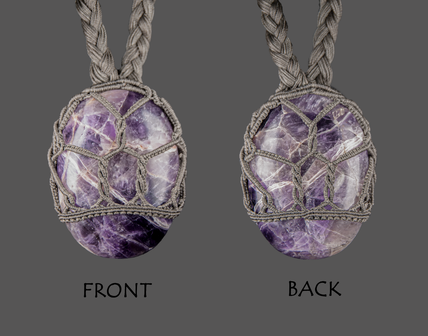 Crown Awakening Amethyst Necklace – Unique Handmade Macramé Pendant