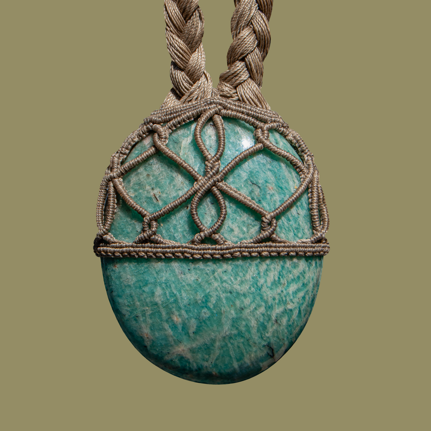 Soul Expression Amazonite Necklace – Handmade Heart and Throat Chakra Pendant